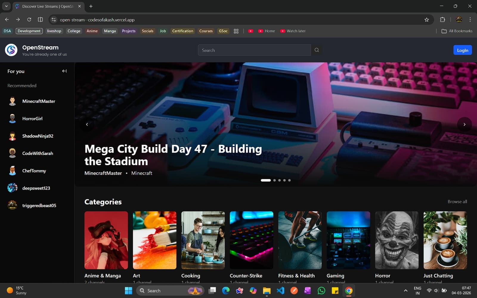 OpenStream — Live Streaming Platform