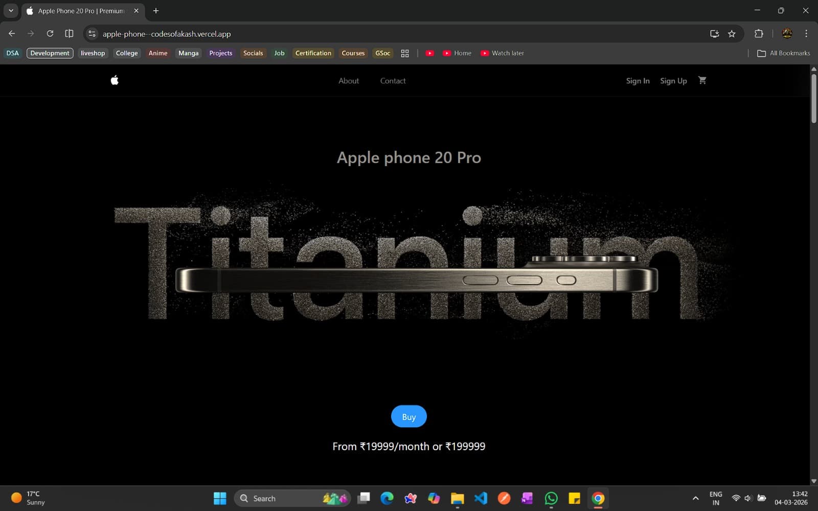Apple Phone — 3D E-Commerce Experience